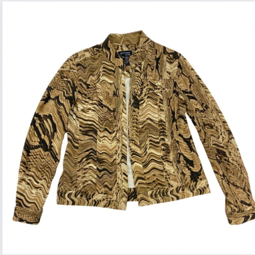 Attyre NY Tiger Print Jacket Blazer, Mobwife, Animal Print, Small
